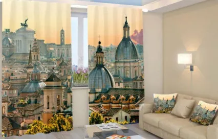 Комплект фотоштор Старый город блэкаут 3д Комплект фотоштор Старый город блэкаут 3д